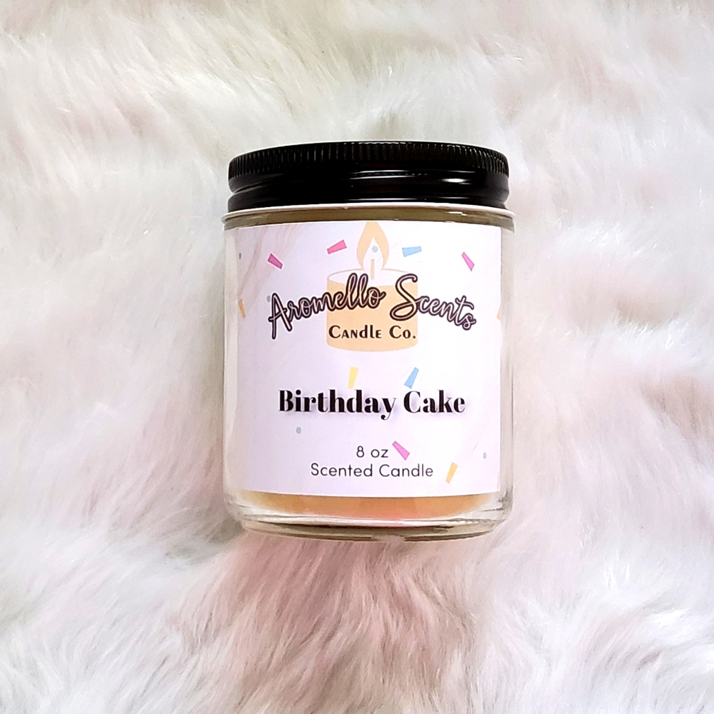Birthday Cake Candle, 8oz Scented Candle Jars